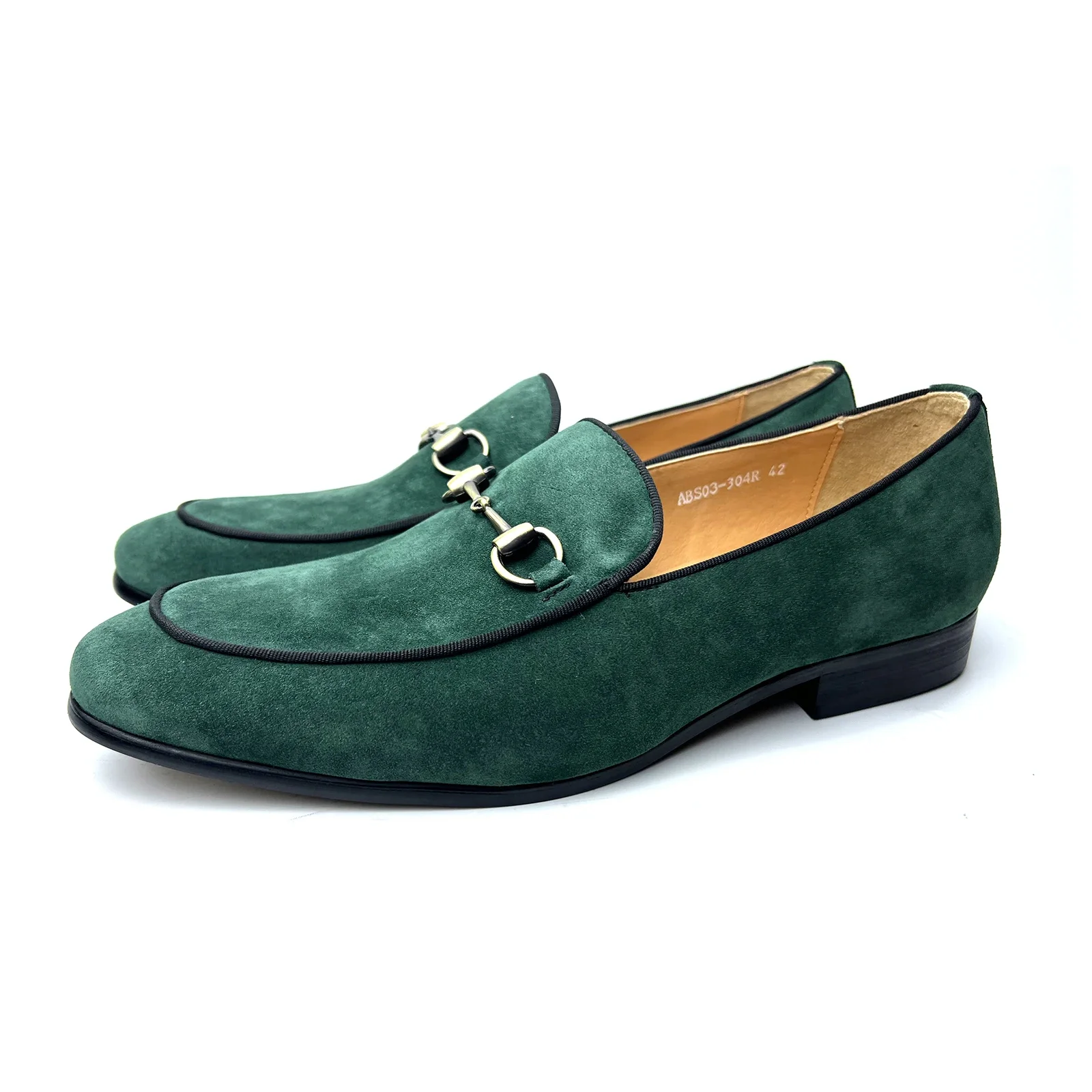 MEN'S PLAT LOAFER GREEN HIGH QUALITY CASUAL LEATHER SHOES COW SUEDE SLIP-ON OUTDOOR HANDSOME LOAFERS CUSTOMIZED SHOE FOR MEN