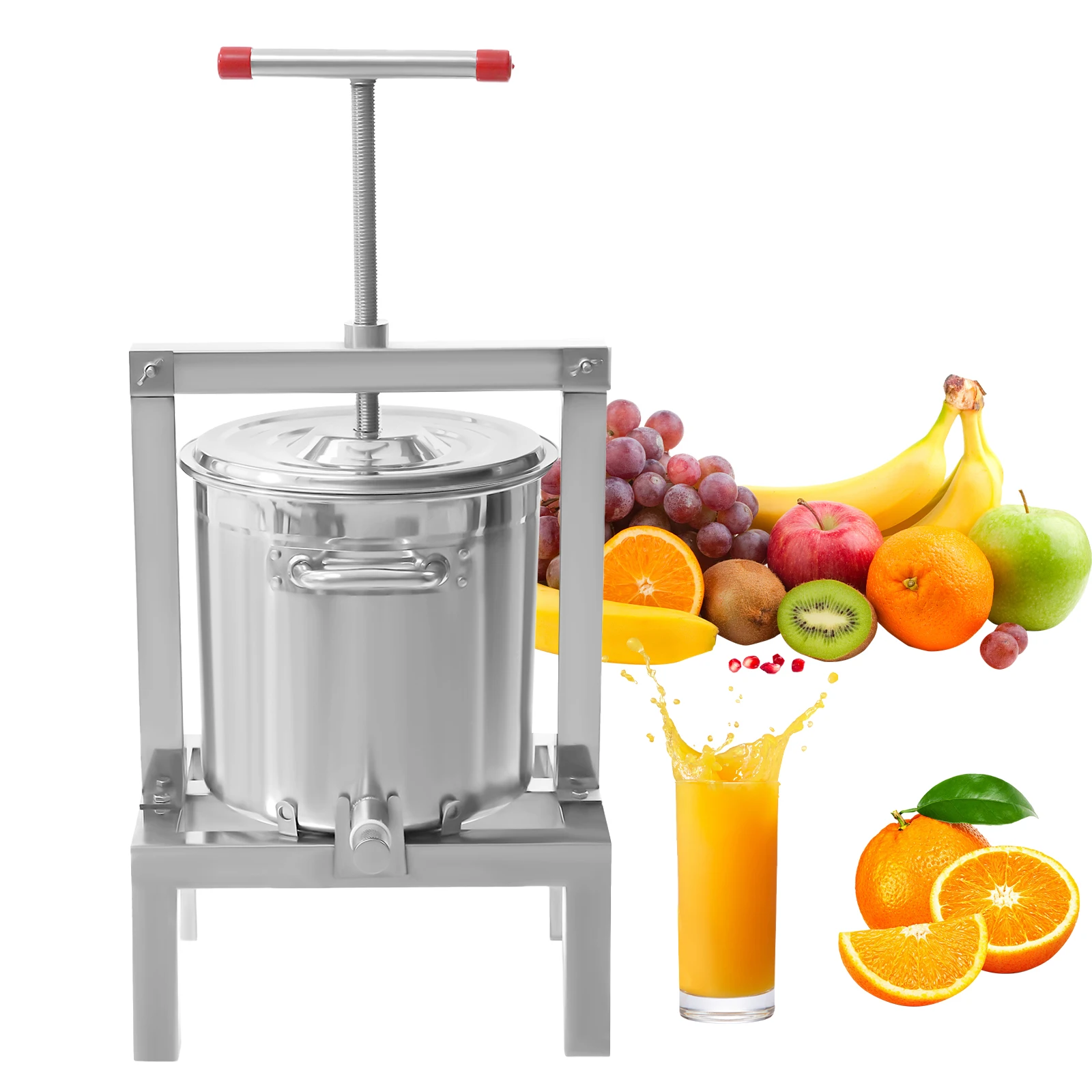 

2.6gal Fruit Wine Cider Press Apple Grapes Crusher Juice Maker Juicer Making