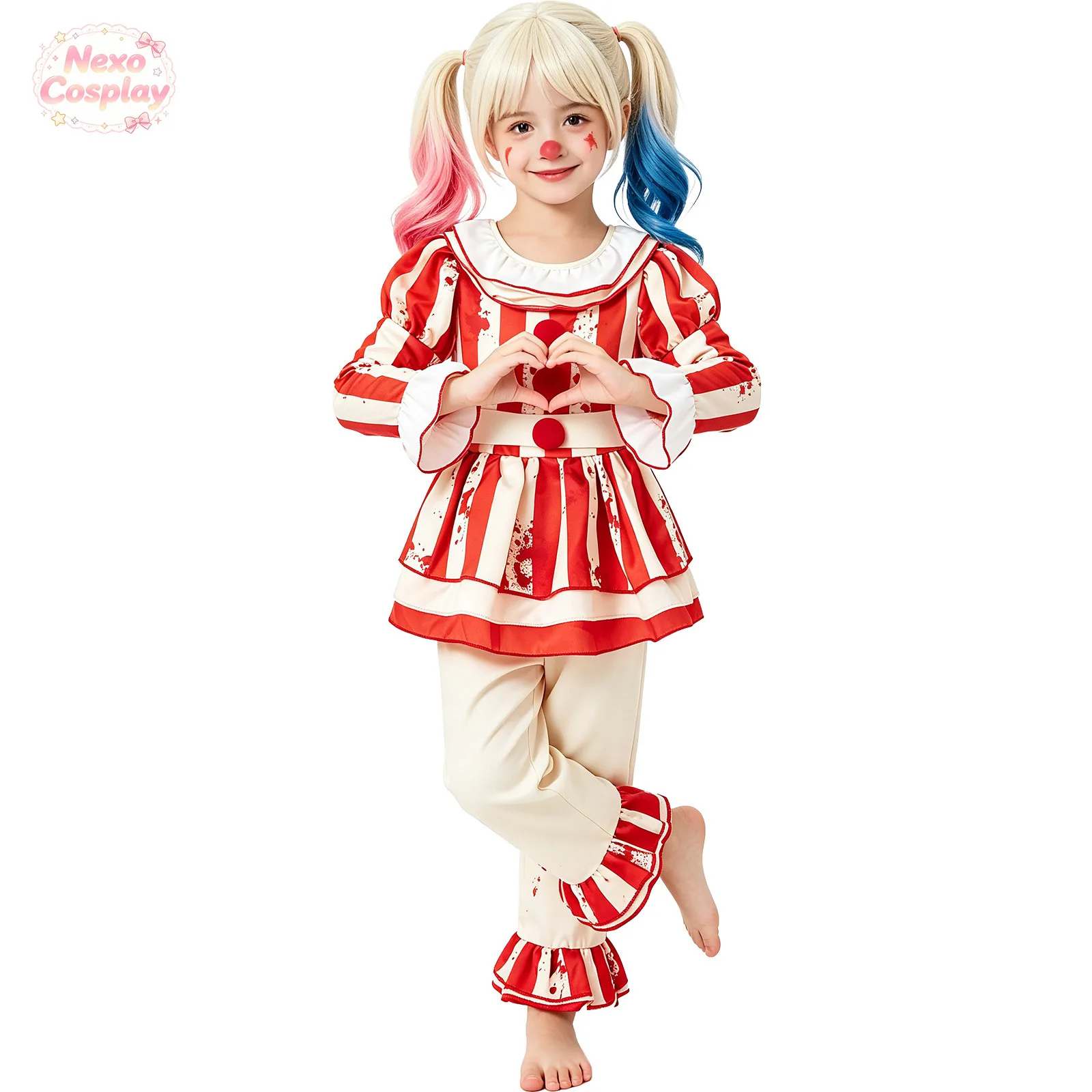 Kids Red White Striped Horror  - Halloween Costume Kids review and price