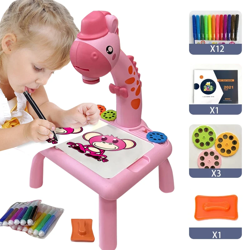 Kinderen Led Projector Tekening Tafel Speelgoed Kunst Tekentafel Schilderij Set Draagbare Educatieve Leermiddelen Speelgoed Geschenken Schilderen