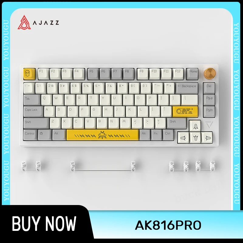 

Ajazz Ak816pro Mechanical Keyboard Usb/2.4g/Bluetooth 3mode Wireless Keyboard RGB 81keys Backlight Hot Swap Gamer Keyboard Gift