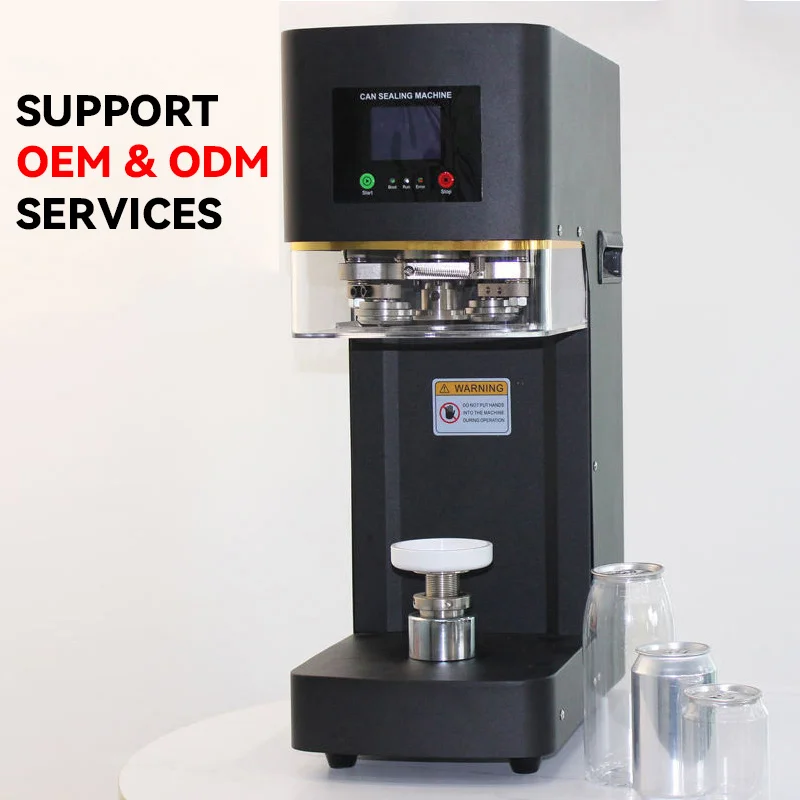 China's nieuwe producten: automatische niet-roterende blikkenverzegelmachine voor frisdrankblikken en bubble tea blikken
