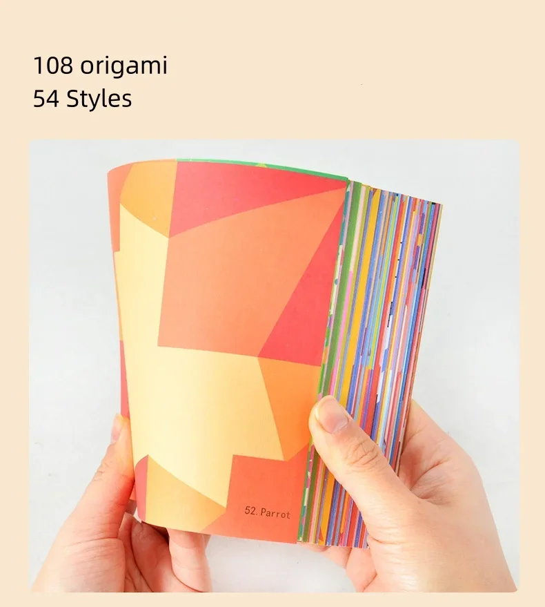 Montessori 108 Uds. Papel de Origami de dibujos animados DIY artesanía para niños juguete educativo artístico para regalo de niños