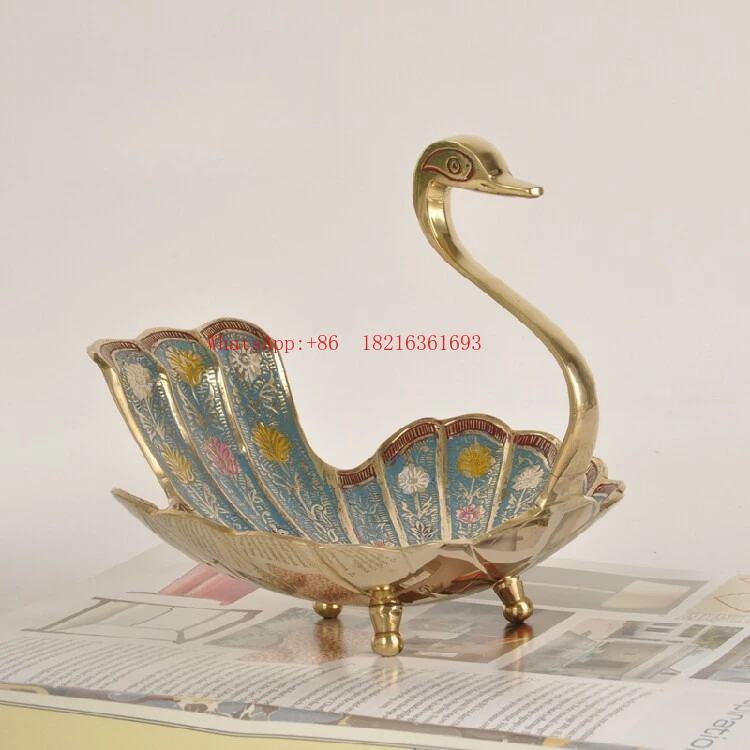 Store 2055   Nordic Light Luxury Pure Peacock Creative Entrance Key Plate, Living Room Coffee Table Snack Dried Fruit Plate