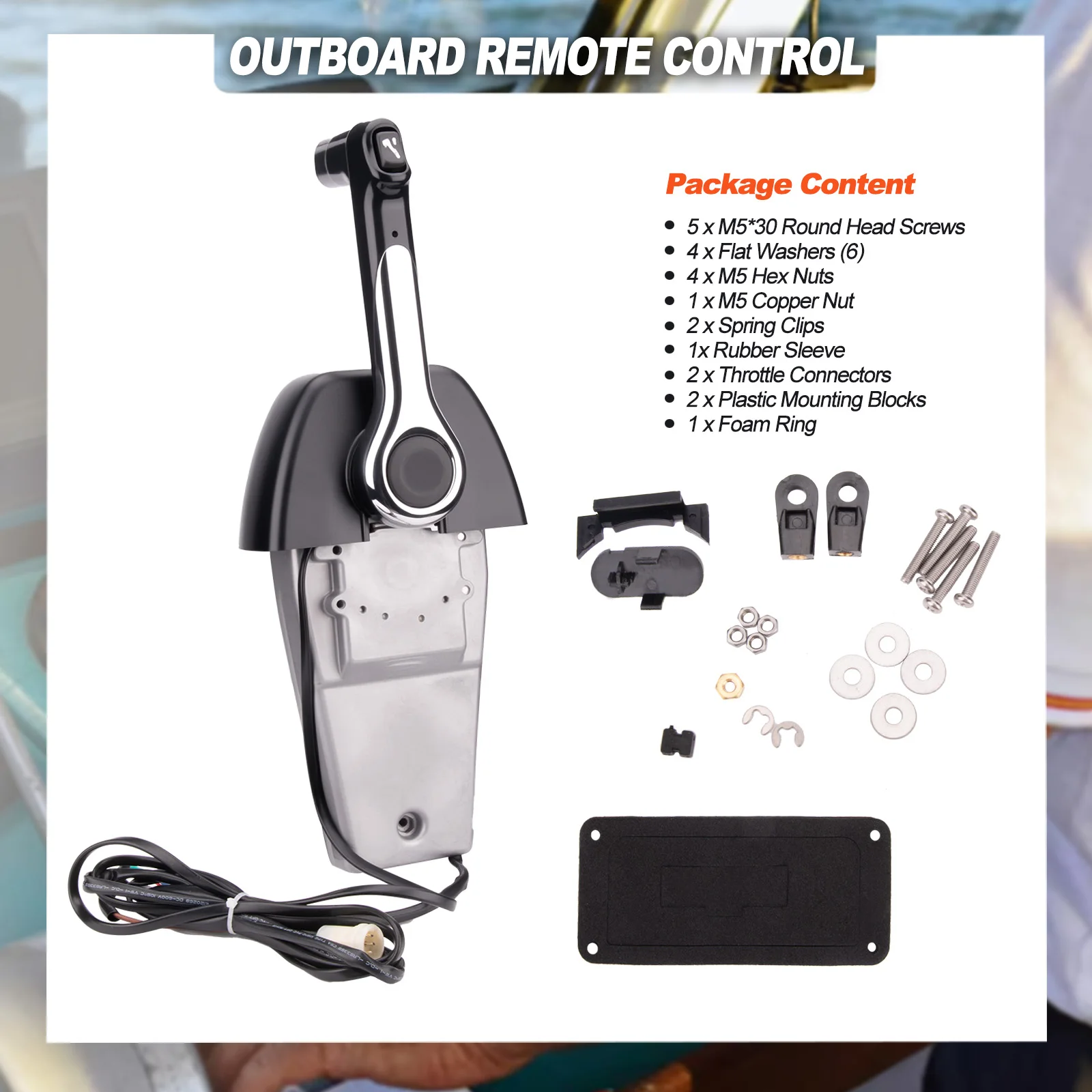 

Морской блок управления подвесным двигателем, верхняя консоль, нажимное крепление для лодки, простая установка