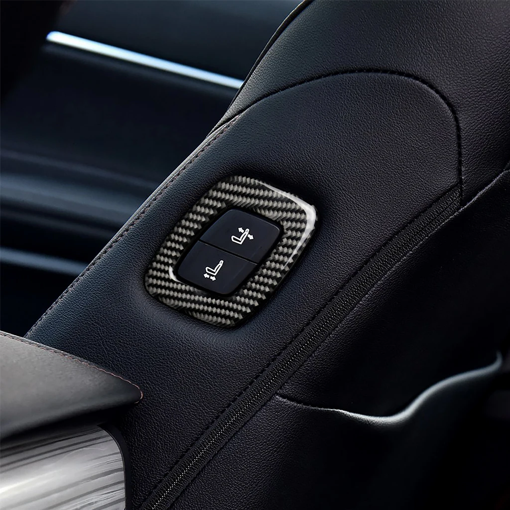 Soft Carbon Fiber Seat Adjustment Button Control Panel Trim Cover For Toyota Camry 2018-2024 Interior Accessories Car Decoration
