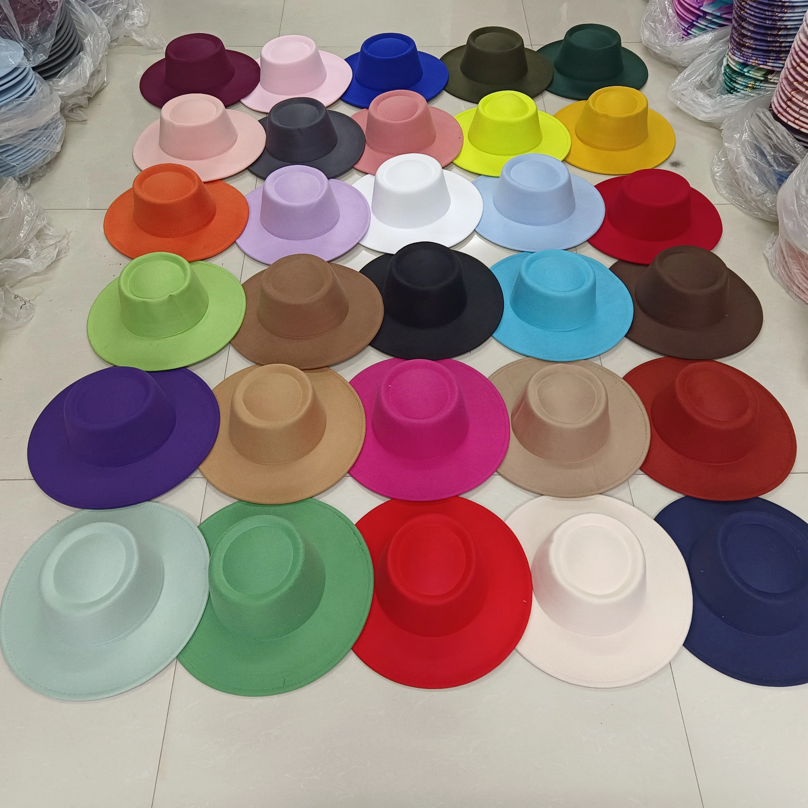 Wholesale jazz fedora hats 8cm concave convex top ladies\' jazz hats men\'s classic flat top fedora hats classic шляпа женская