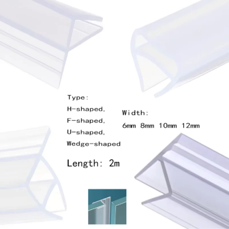 2M 5M h/F/U type Shower Door Seal Strip Bath Screen Gaps Sea