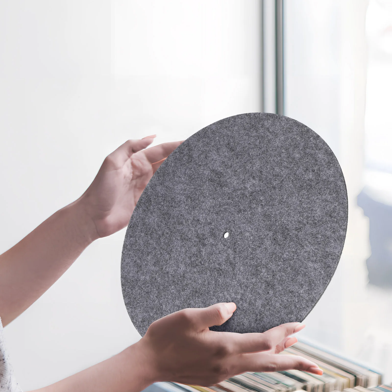 

2 Pcs Record Mat Dj Turntable Felt Mats Player Pad Home Disc Grey Slip Anti-skid