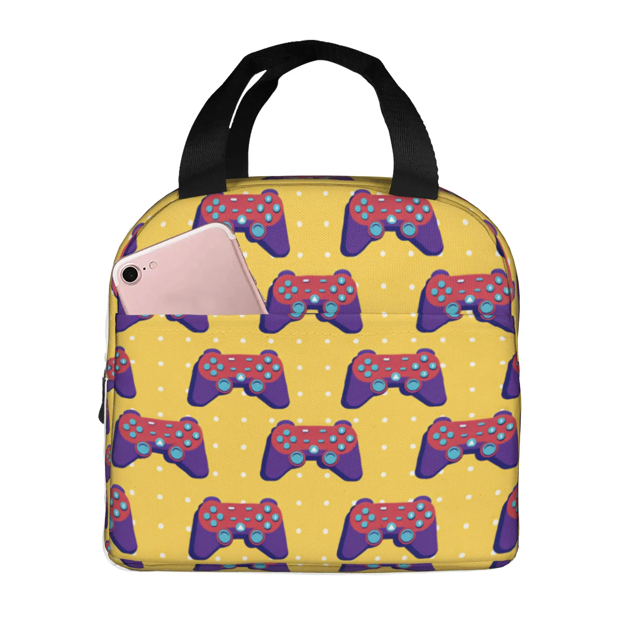 Joystick Retro Game Controller Gamepad Insulated Lunch Tote Bag for Women  Portable Cooler Thermal Bento Box School