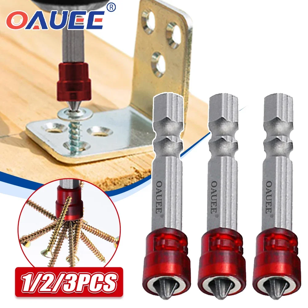 Oauee Magnetic Screwdriver Bit PH2 Cross-head 1/4 Inch Hex Shank Screwdriver Holder Ring for House Work Electric Screwdriver Kit