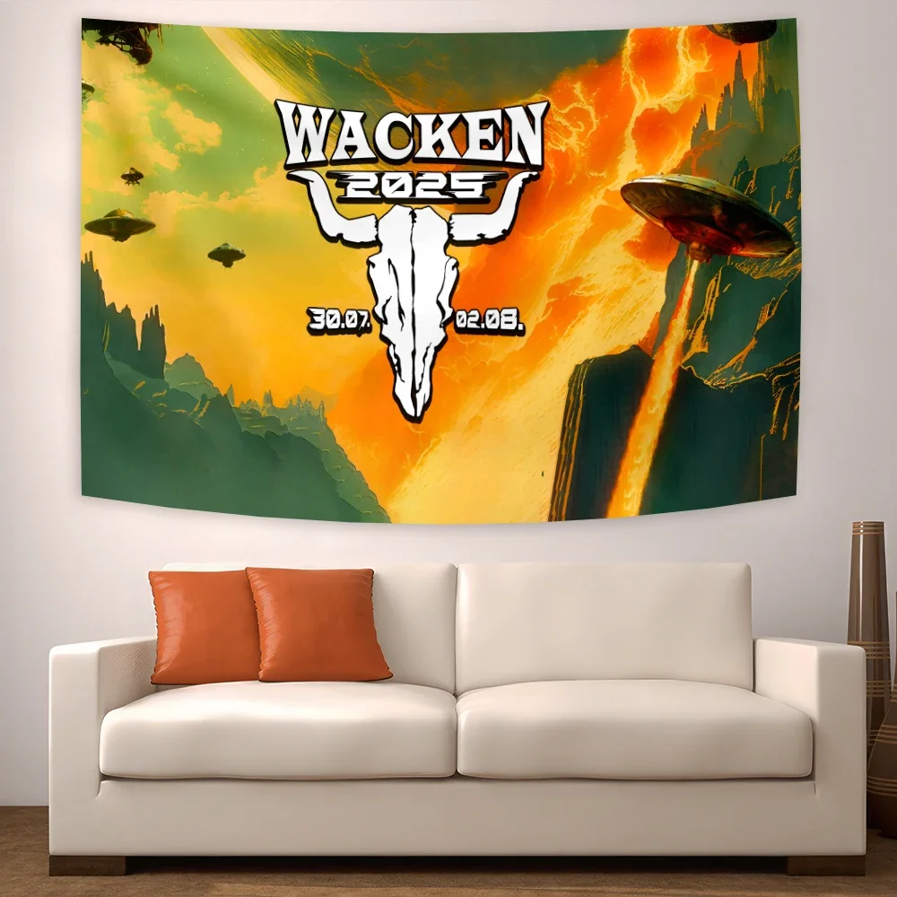 90x150cm Wackens Woa Open Air Tour 1990 Flag Tapestry Polyester Printed Home or Bedroom Decoration  Room Decor Aesthetic