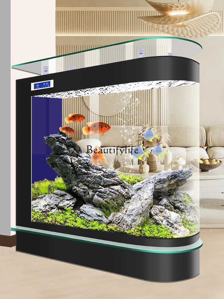 

Living Room Home Fish Tank Bar Counter Medium and Large Screen European Style Aquarium Floor Type