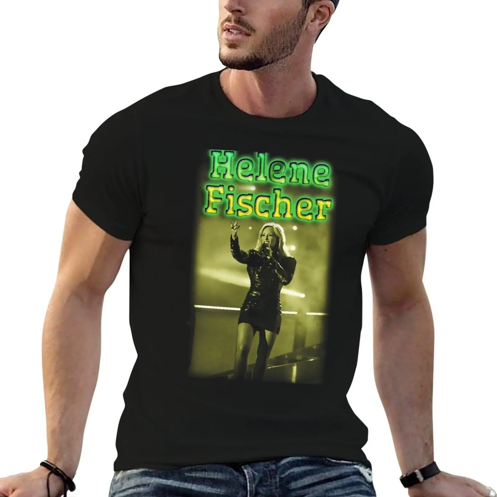 Camiseta Helene Fischer Live Perform para homem, camiseta masculina de designer, camisetas gráficas vintage para homem