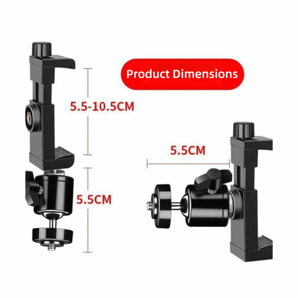 With 1/4 Screw 360° Rotation Mini Camera Holder Adjustable Clip Fixation Baby Monitor Bed Bracket No Punching Smart Camera Mount