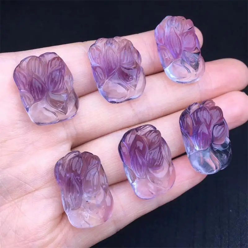 Natural Gradient Amethyst Nine Tail Fox Fairy Pendant Healing Reiki DIY Jewelry Accessories Holiday Gift 20-23mm