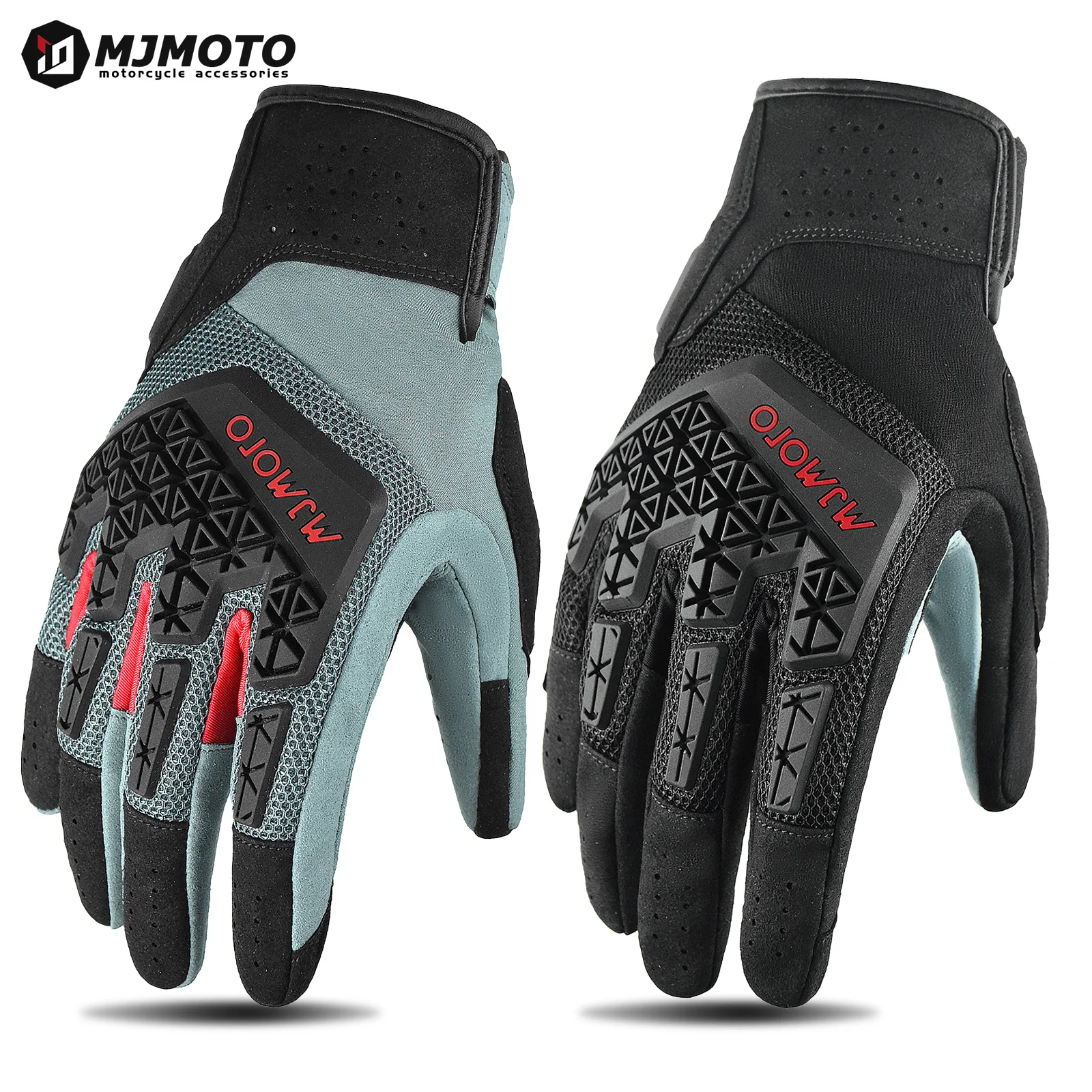Rękawice motocyklowe premium, wytrzymałe, antyupadkowe, ochronne, dla motocyklistów, odzież jeździecka, siateczkowe, tekstylne, na motocross, rękawice na tor wyścigowy.