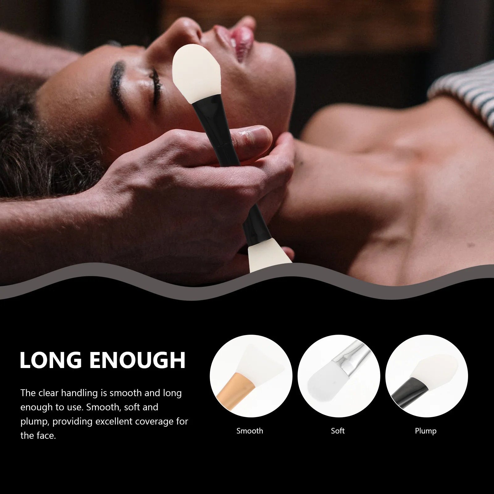 3 uds. De cepillos de silicona para máscara de doble punta, aplicadores de barro, herramientas faciales, seguro, duradero, cuidado de la piel, regalo profesional amigable