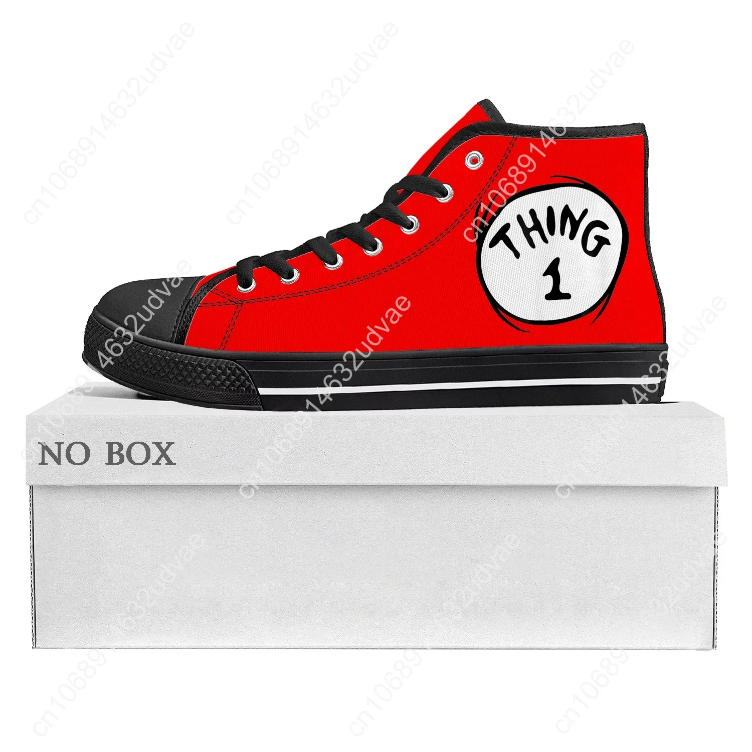 Sache 1 Sache 2 rot Dr. Seuss High Top Sneakers Herren Damen Teenager Leinwand Sneaker hochwertige lässige Paar Schuhe benutzer definierte Schuh