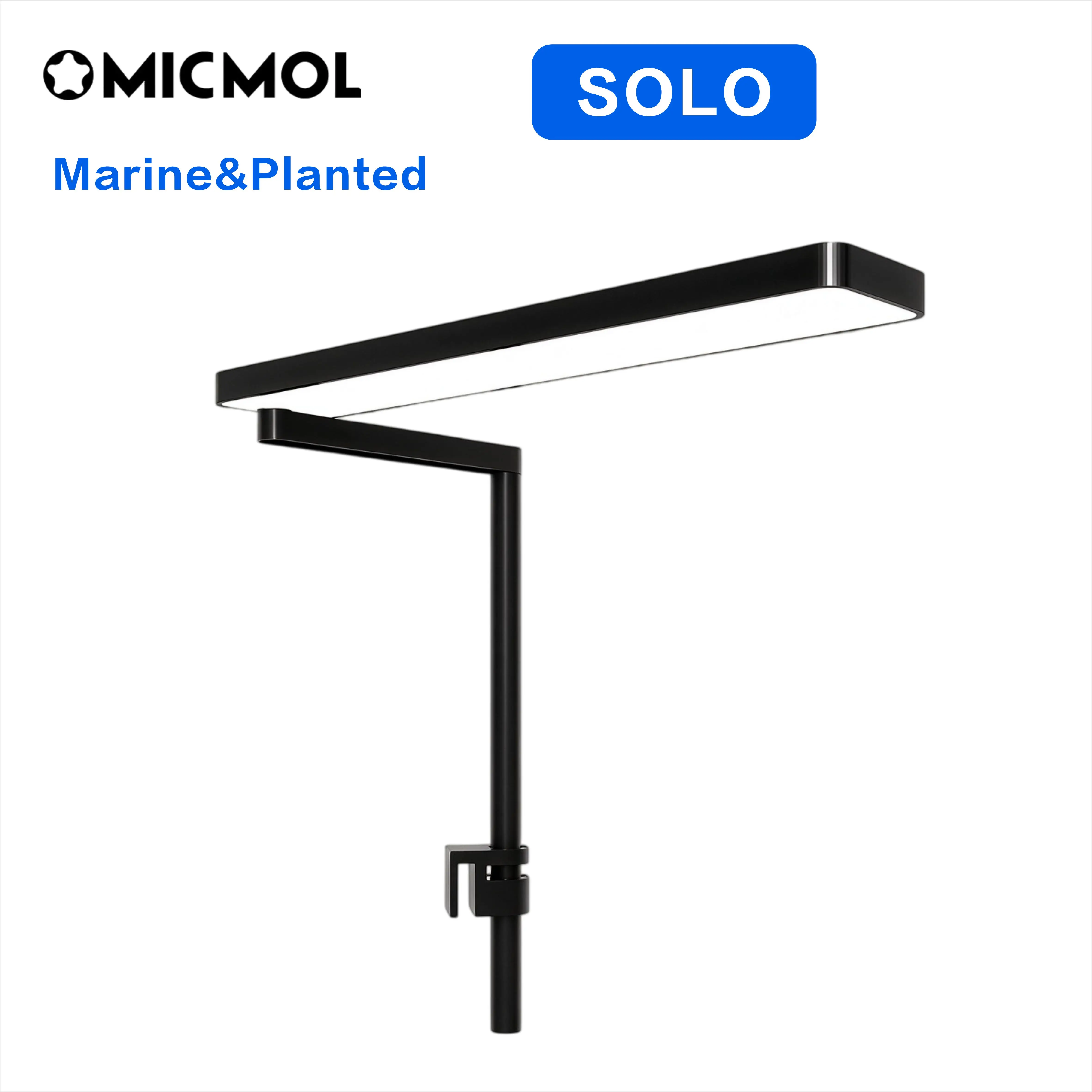 MicMol SOLO WRGB 20W Clip Aquarium Light, Two Options for Fresh Planted Tank & Saltwater Coral Reef Aquarium