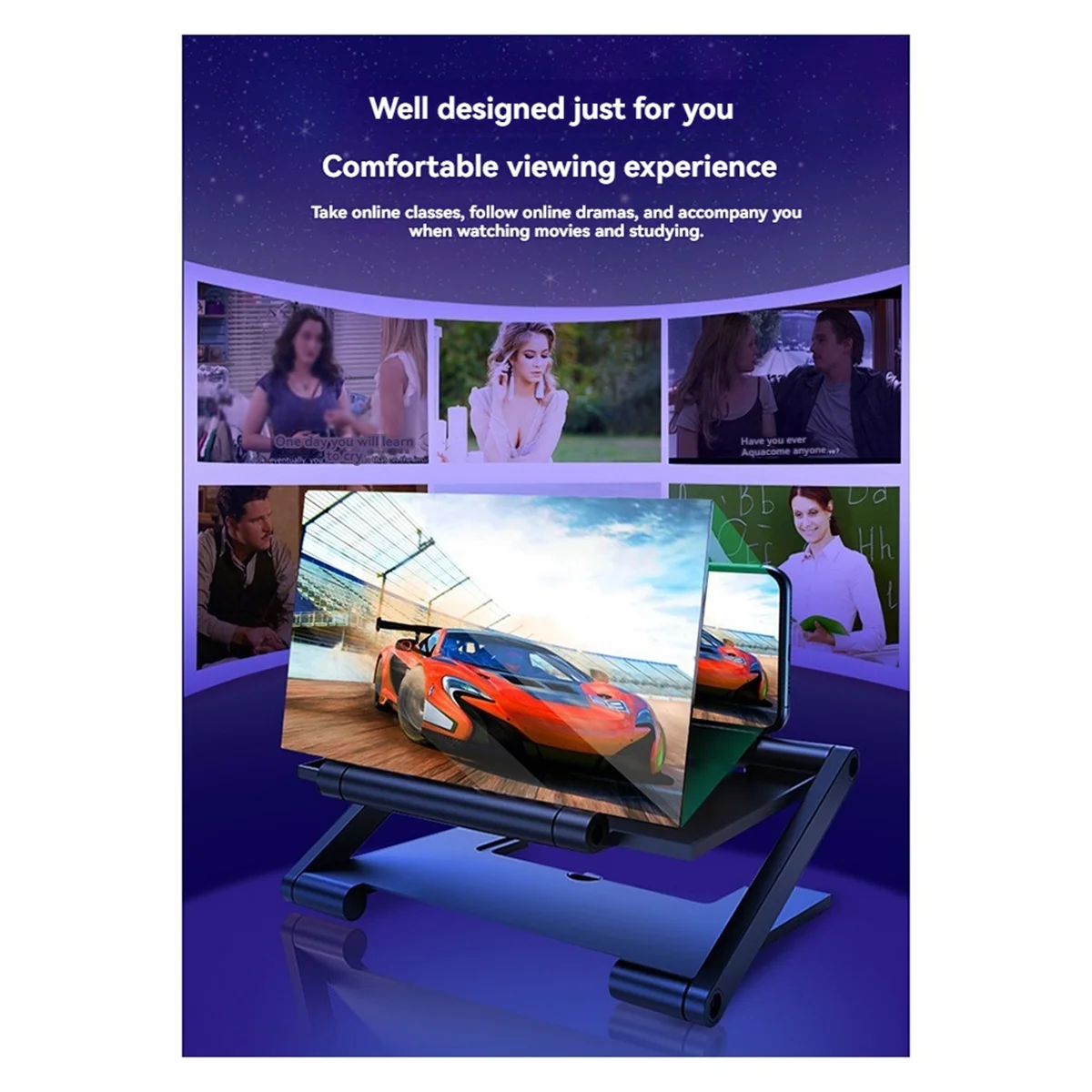 アップグレードされた折りたたみ携帯電話拡大鏡 HD 携帯電話画面