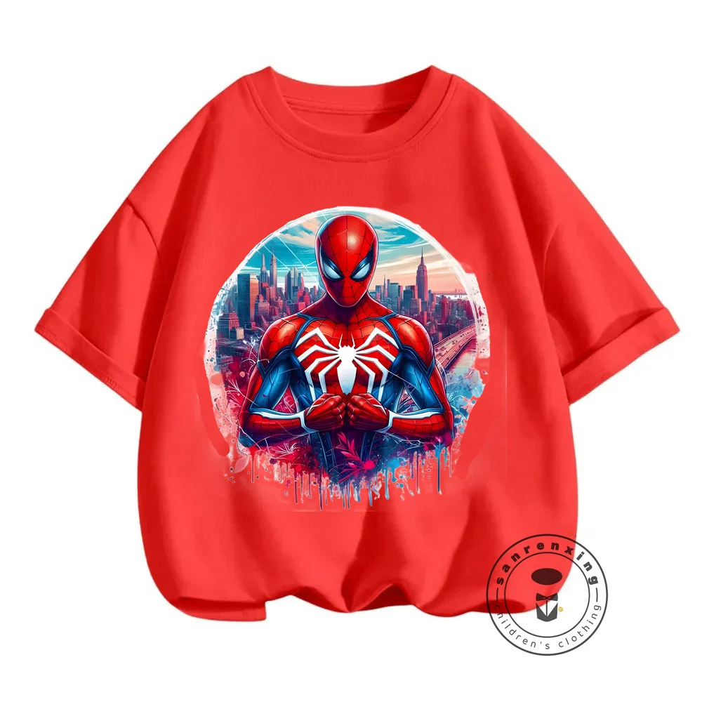 Cute Marvel Avengers Thor Summer Shirts Adorable O-Neck Tops for Boys Girls Ideal for Showcasing the Dashing Superhero on Campus