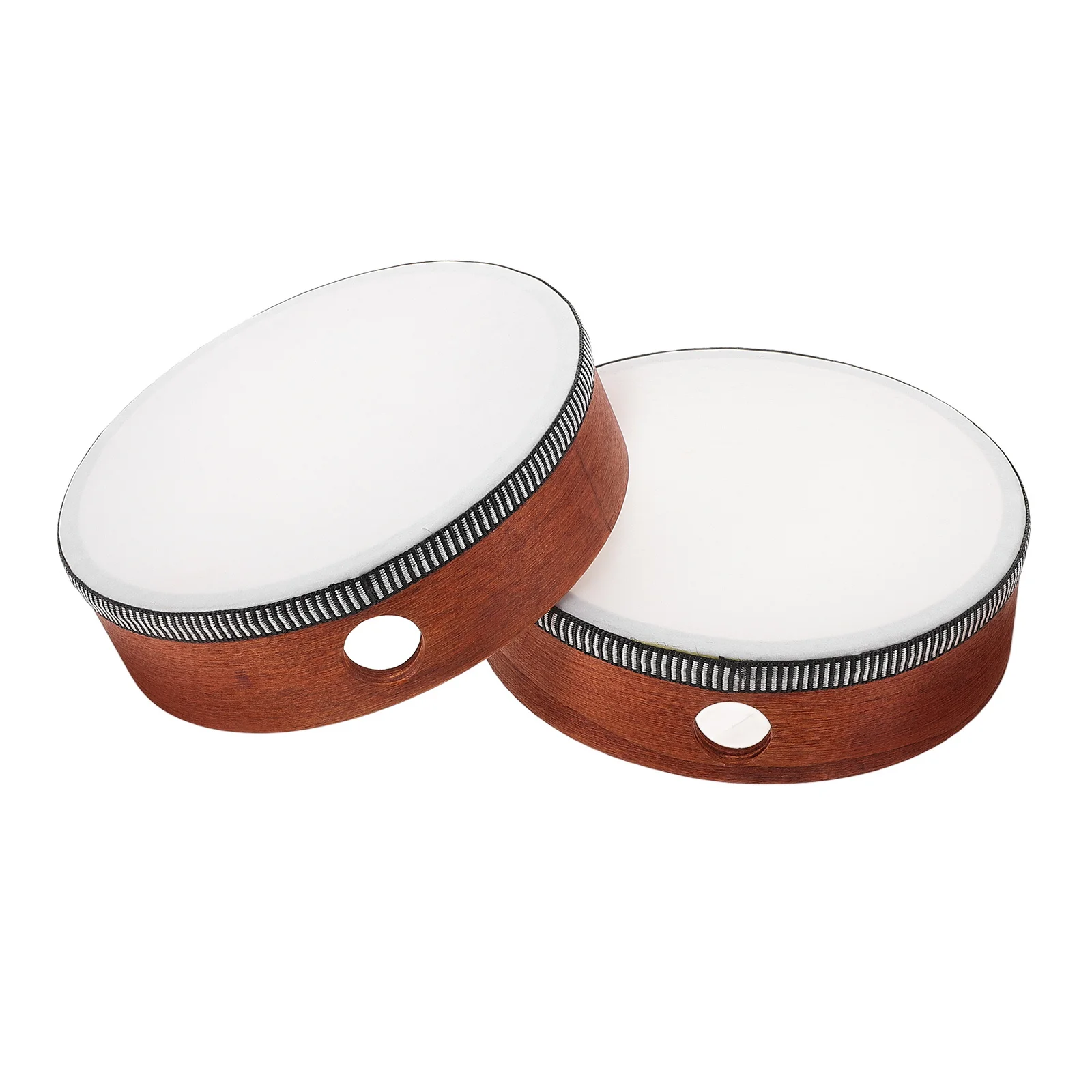 

2Pcs 8 Inch Wood Hand Percussion Instrument Comfortable Grip Quality Craftsmanship Versatile Use Tamburin Kinder