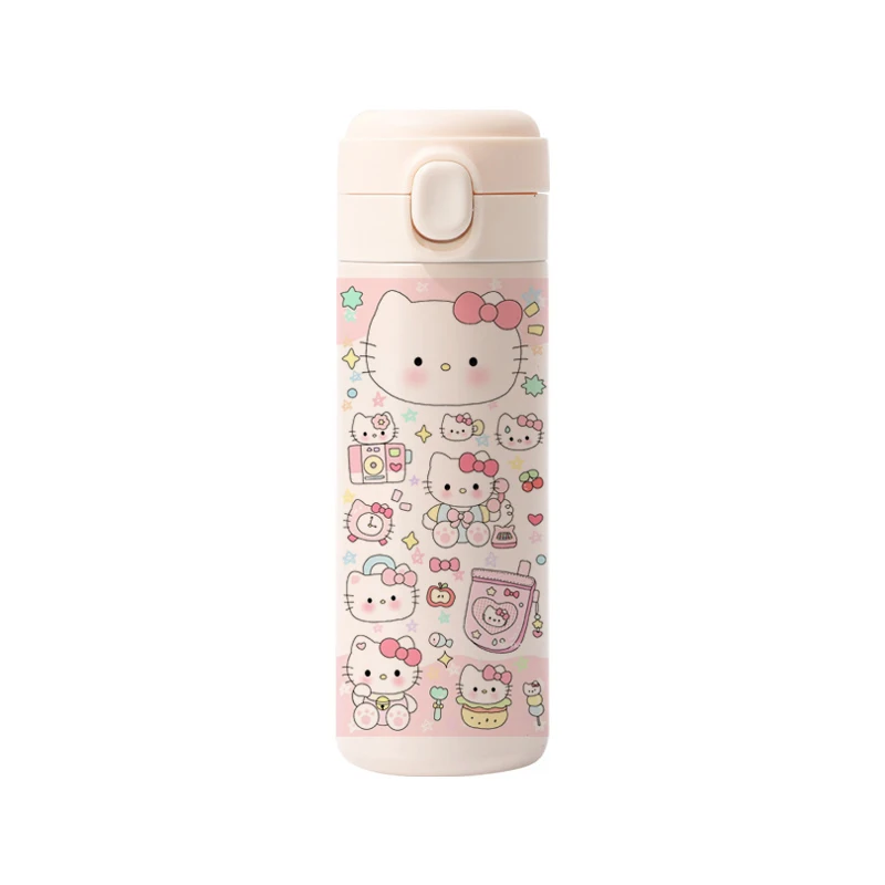 420ML Hello Kitty Same Thermos Cup Student Cute 304 Large Capacity Direct Drinking Cup Portable Stainless Steel Child Water Cup