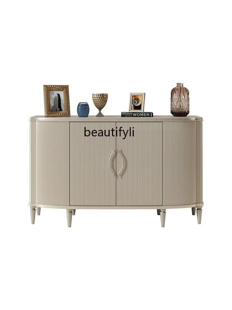 

American Light Luxury Style Sideboard Storage Cabinet Modern Minimalist Solid Wood Storage Decoration Entrance Cabinet