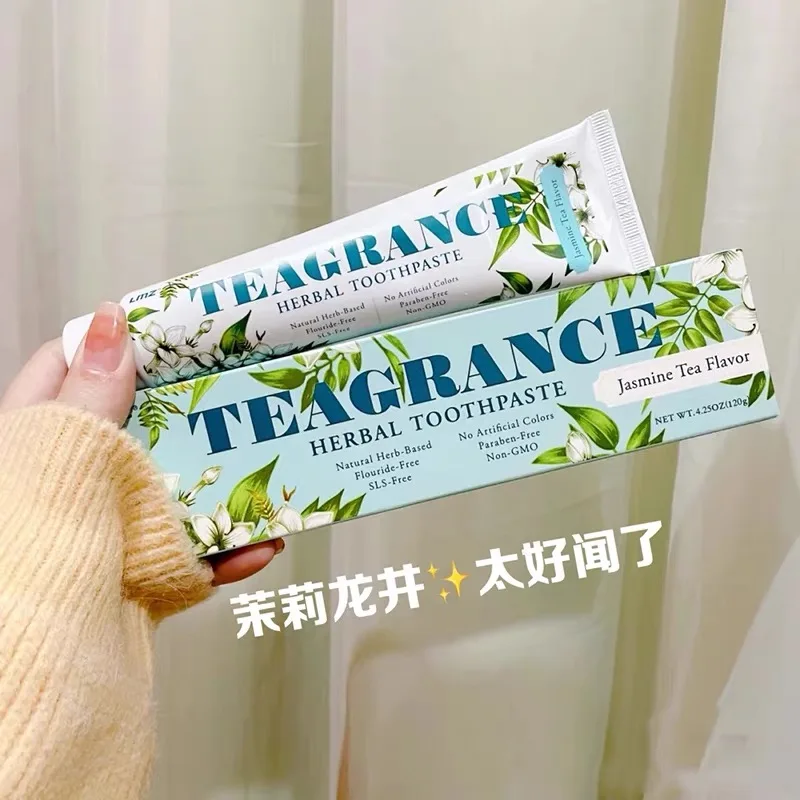 Liangmianzhen Jasmine Longjing Toothpaste, Fresh Breath & Stain Removal, Fluoride-Free Formula