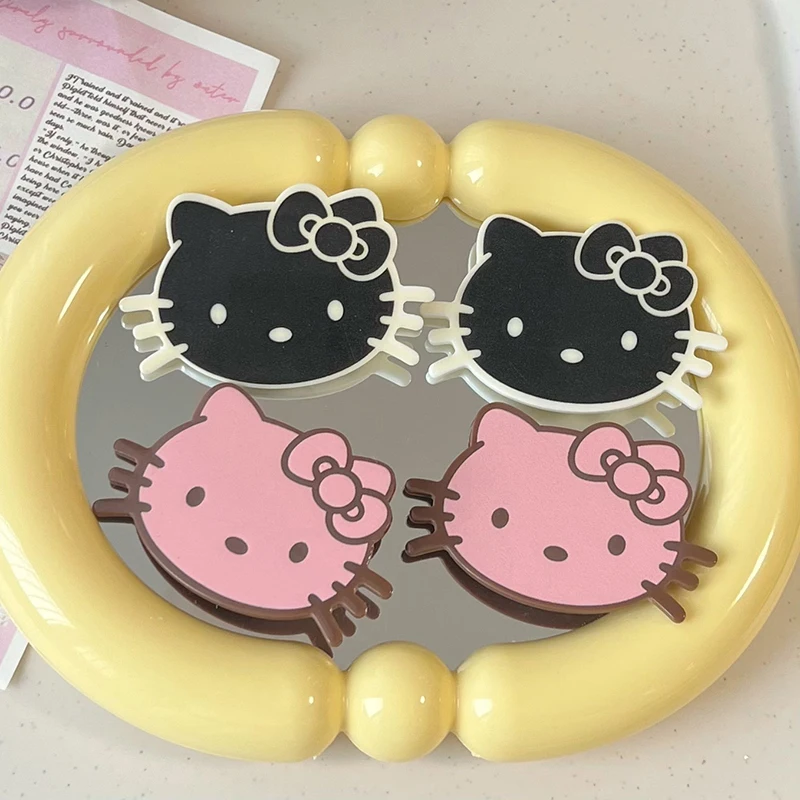 Y2K Hello Kitty-Pince à cheveux Kawaii KT Cat, épingle à cheveux mignonne, pince à bec de canard de dessin animé doux, pinces à frange latérale, accessoires pour cheveux Girly