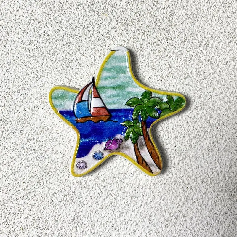 Caribbean Tropical Scenery Fridge Magnet 3D Resin - Sailboat Palm Tree Beach Decoración Hogar Imanes para Refrigerador