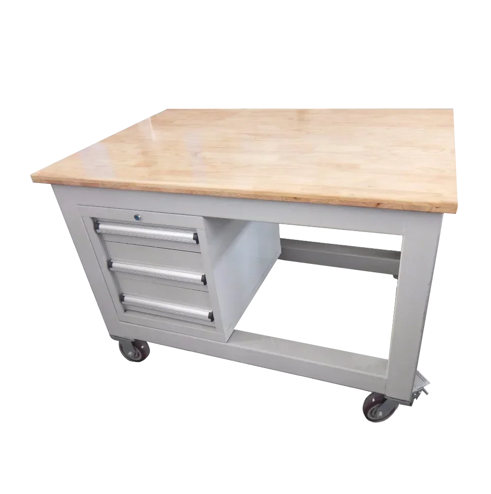 Factory Heavy Duty Esd Wood Work Bench Industrial Workbench Table With Drawers