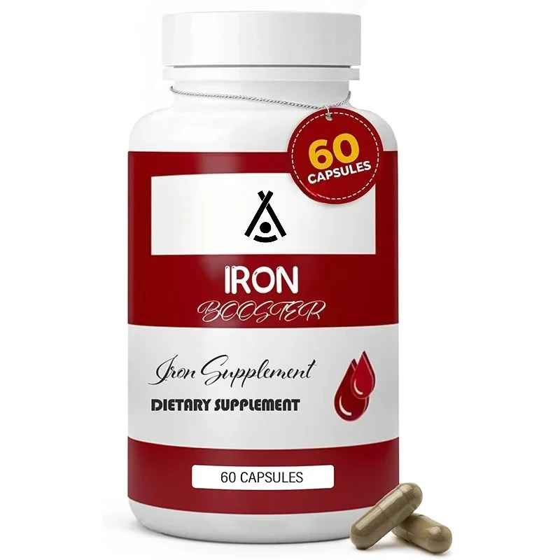 Contains Vitamins and Folic Acid. Support Red Blood Cell Generation, Iron Supplements, 60 Capsules