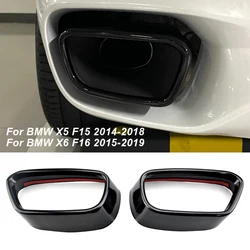 For BMW X5 F15 X6 F16 2015- 2018 M Sports Stainless Steel Carbon Texture Car Tail Muffler Exhaust Pipe Output Cover Parts Trim