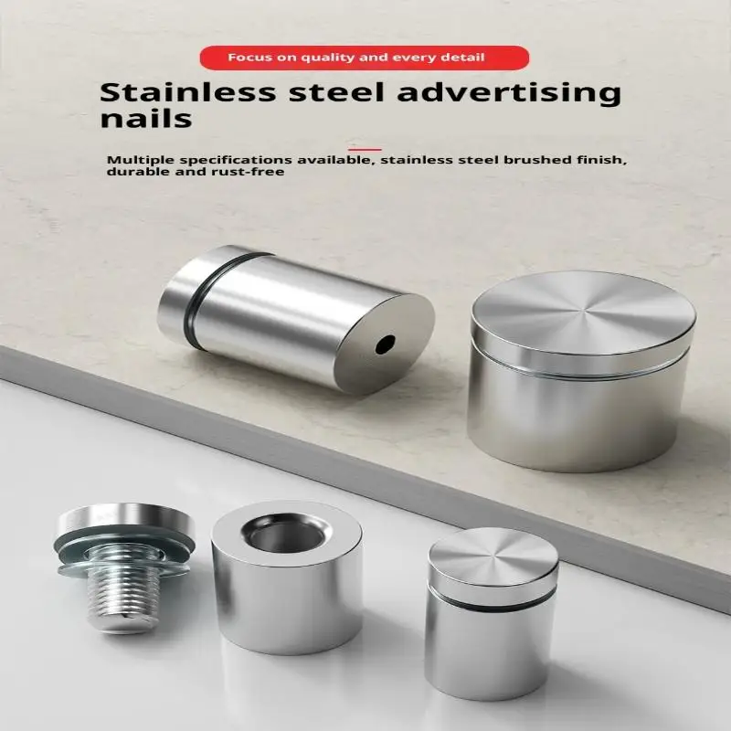 2/4Pcs Glass Fasteners 16/19/25/40mm Stainless Steel Acrylic Advertisement Standoffs Pin Nails Billboard Fixing Screws Hardware