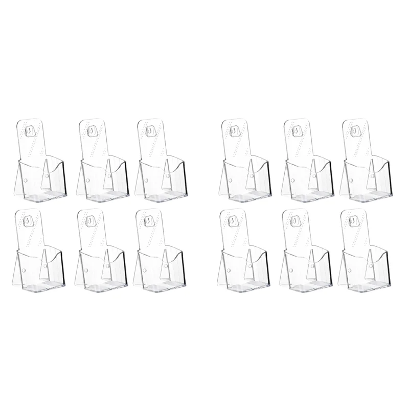 

ABKP-Acrylic Brochure Holder, 12 Pack Trifold 4 Inches Wide Pamphlet Holder Wall Mount/Countertop Organizer For Display Flyer