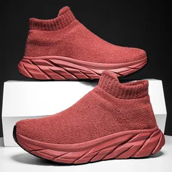 Nieuwe Winter Sok Loopschoenen Vrouwen Hoge Top Bont Warme Heren Dikke Sneakers Mode Casual Outdoor Platform Sportschoenen Voor Mannen