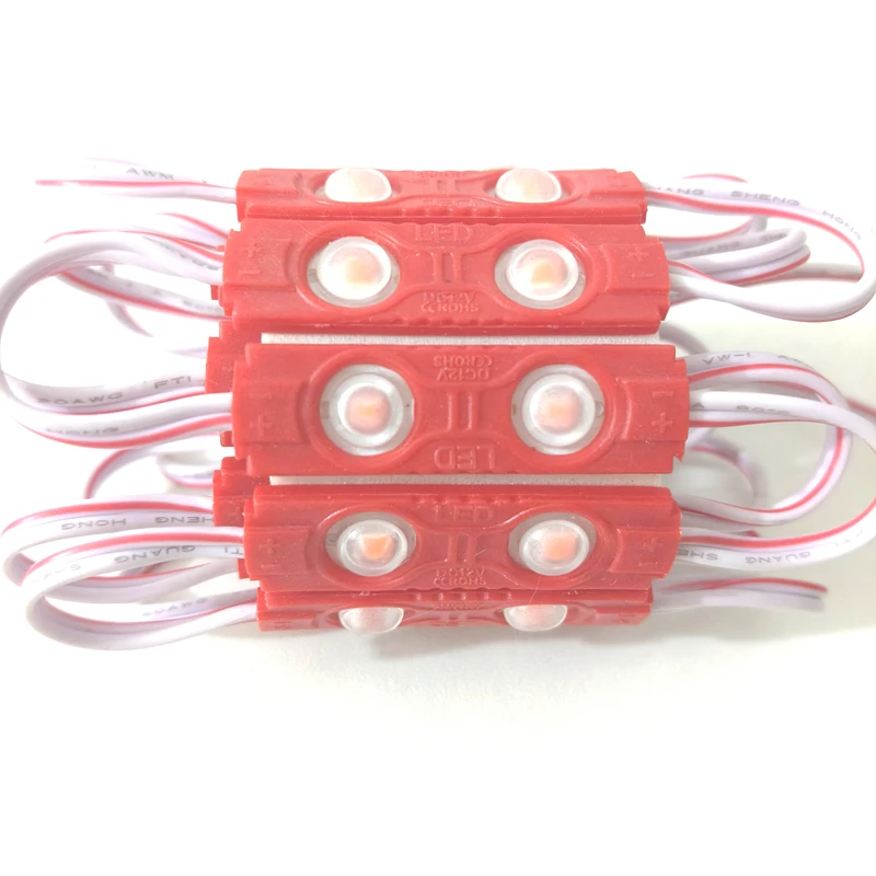 20 pz moduli led super luminosi DC12V impermeabile 2835 2 LED stampaggio ad iniezione illuminazione a LED bianco/rosso/blu/giallo/rosa/bianco caldo