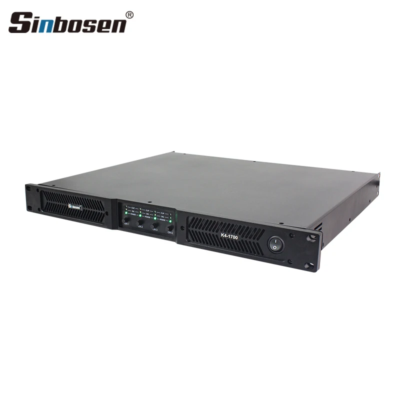 K4-1700 4 Channel 1700W 2800W Stereo Power Public Address Class D Digital Audio Amplifier Touring Hf Linear Amplifier