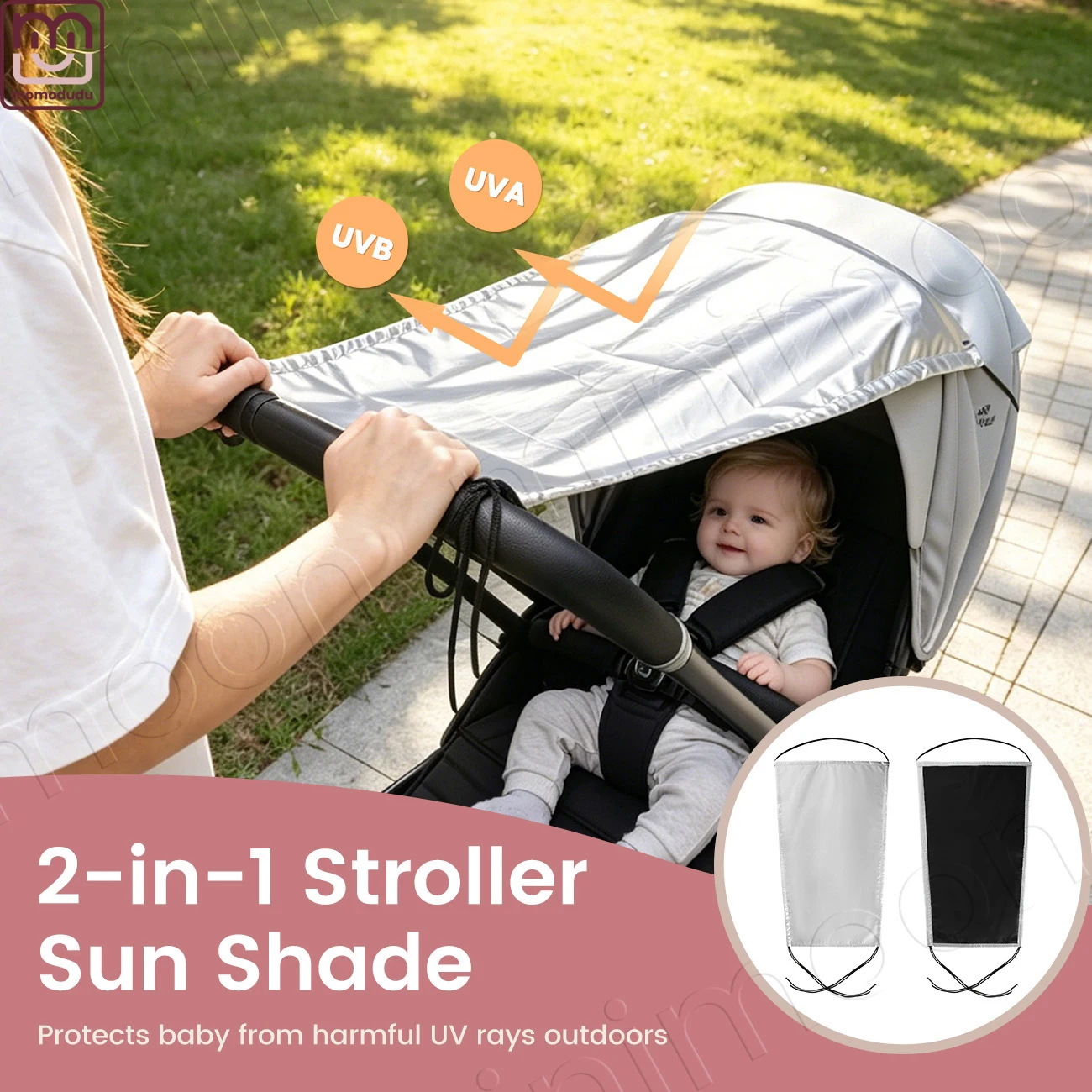 Universal Stroller Sunshade Cover: Portable Clip-On UV Protective Canopy for Baby Carriage, Pram & Infant Seat