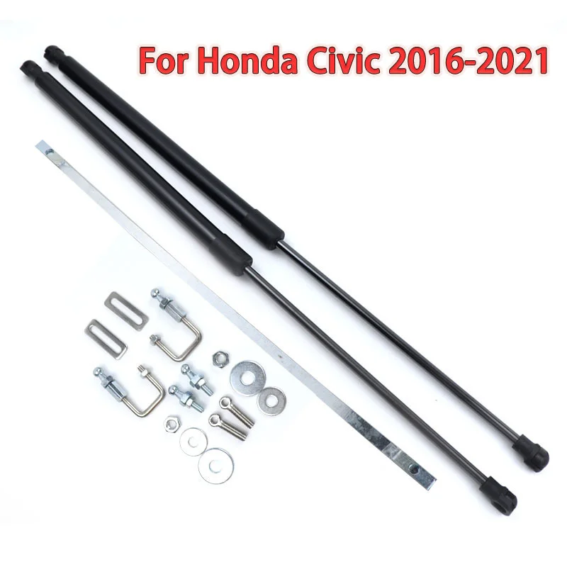 2x Amortecedor a Gás para Porta-Malas Traseiro de Carro, Haste de Suporte para Abertura de Porta-Malas, Mola a Gás para Honda Civic Sedan 4 Portas 2016-2020