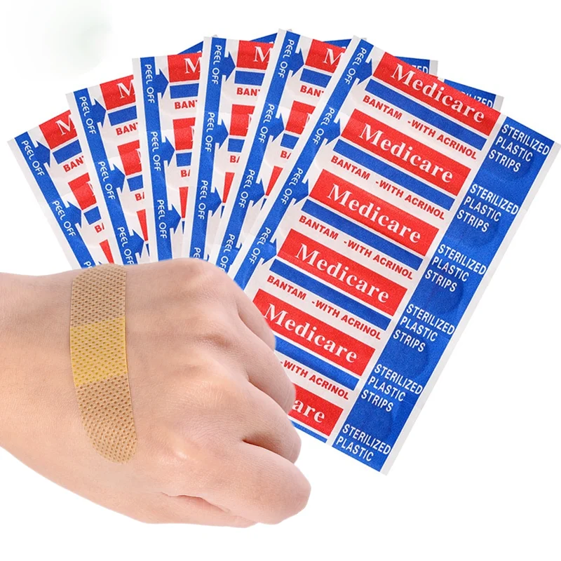 100PCS/box Waterproof Band Aid Adhesive First Aid Emergency Kit Plasters for Skin Patches Breathable Woundplast