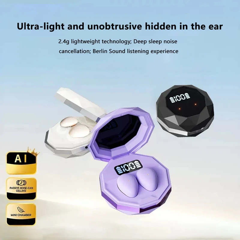 Wireless Earbuds Bluetooth 5.4 Headphones Noise Cancel In-ear Waterproof Earphones with Microphone Longbattery life