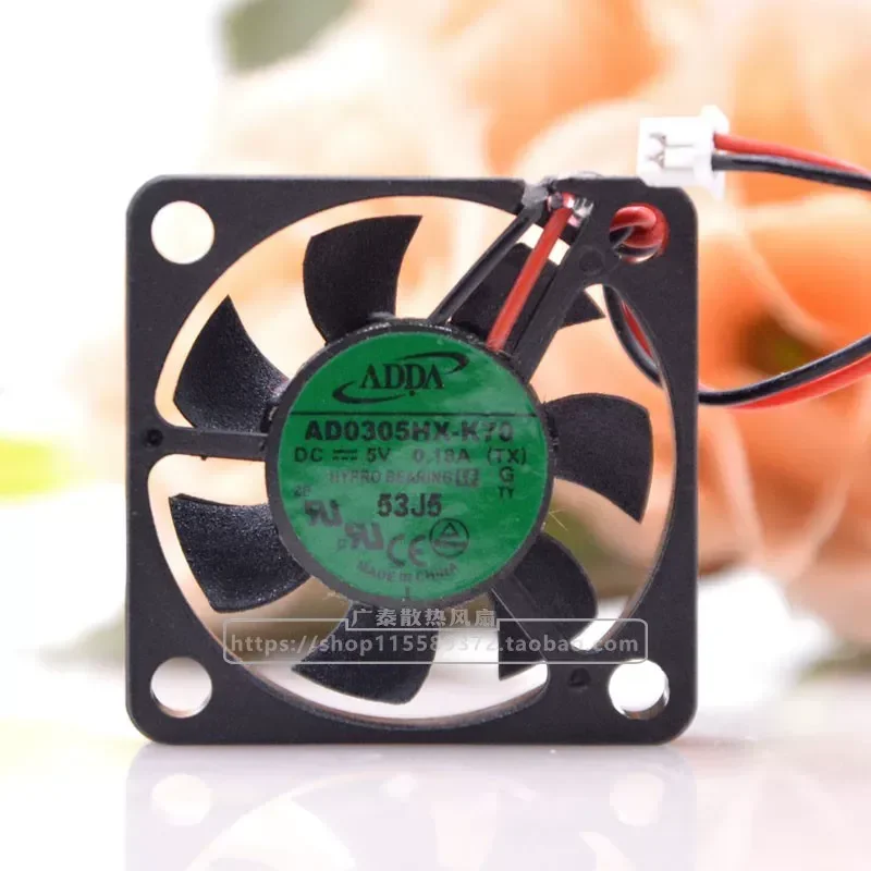 for ADDA AD0305HX-K70 5V 0.18A 3006 2-Wire Ultra-Thin Micro Cooling Fan 3CM