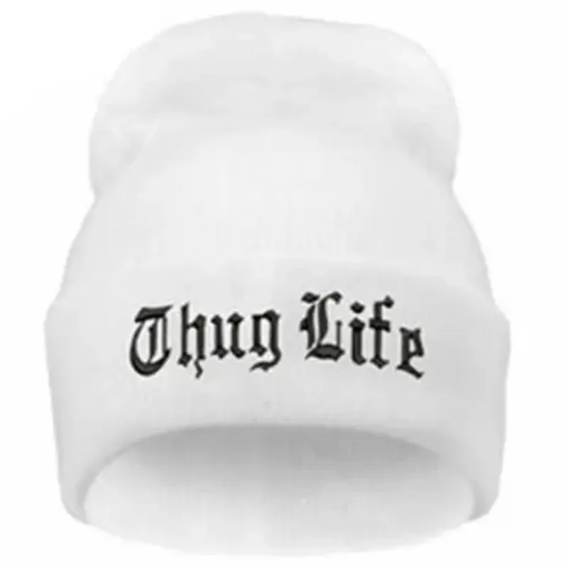 West Beach Gangsta THUG LIFE Inverno Quente Moda Gorros de Malha Bonnet Skullies Caps Hip Hop Gorros Chapéu de Malha Bonnets