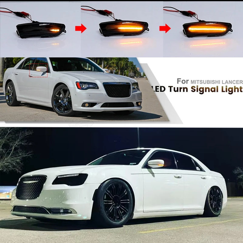 2 шт. для 2011-2020 Chrysler 300 боковые зеркальные сигнальные огни последовательный желтый светодиодный сигнал поворота светильник 68170149AA; 68170148AA