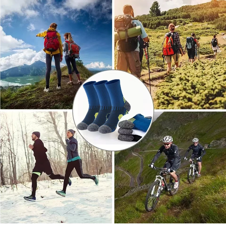 3/6 Pairs Men's Outdoor Gym Socks High Quality Quick-Drying Basketball Sox Professional Fitness Sports Socks Towel Bottom Socks