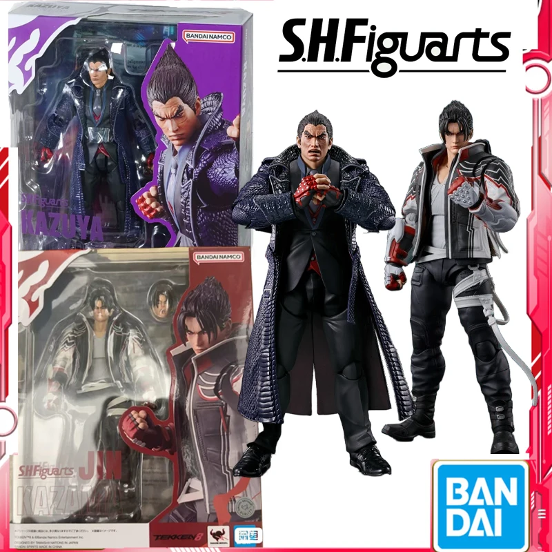 Bandai Original S.H.Figuarts SHF TEKKEN 8 Jin Kazama Kazuya Mishima Anime Action Figure Finished Model Kit Toy Gift for Kids