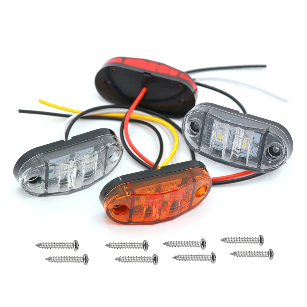 車のサイドマーカー用LEDライト,方向指示器,ブレーキ,駐車警告灯,12v,24v